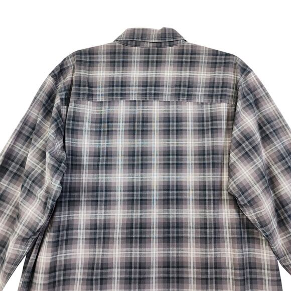 Columbia Mens Out and Back Long Sleeve Shirt Size Medium Black Backland Tartan - Picture 5 of 10